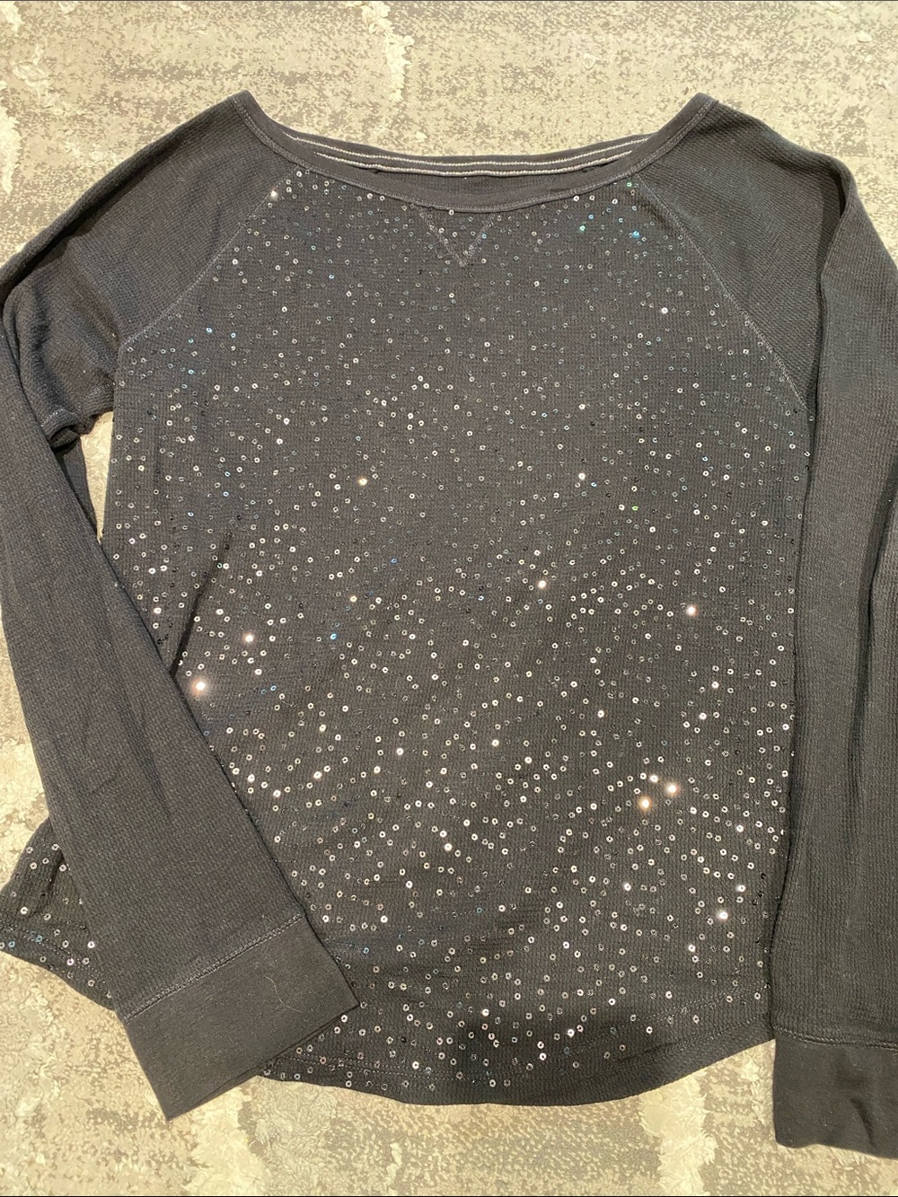 Black Long Sleeve Sequin Sweatshirt